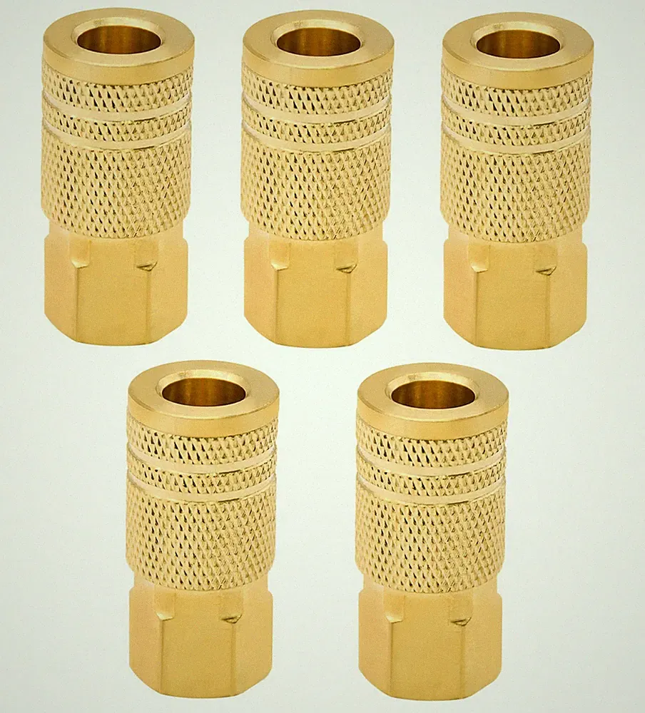 1/4" NPT Brass Female Industrial Air Coupler 5 Pack Air Compressor Fittings