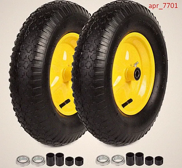 (2-PACK)4.80/4.00-8" Tire and Wheel,16" Pneumatic Tire Wheels,3/4" Bearings 3/4"