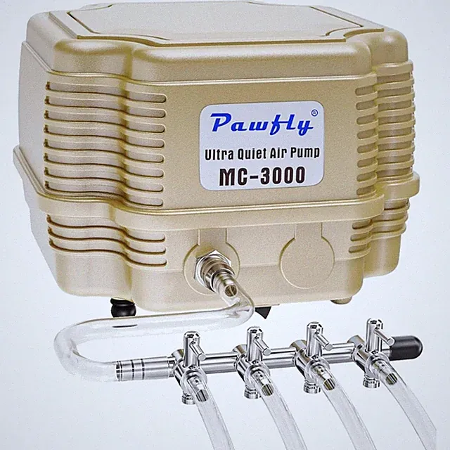 254 GPH Adjustable Quiet Air Pump with 4 Outlet Ports for Aquatic Environments