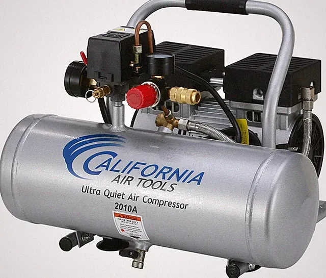 Air Compressor 2.0 Gallon Oil Free Ultra Quiet 1.0 HP Silver 2010A California