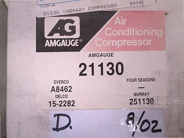 AMGauge Remanufactured A/C Compressor, # 21130, Delco 15-2282