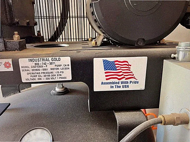Industrial Gold Air Compressor 3 face