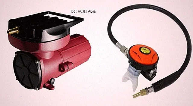 Scuba Diving Air Compressor 12V Oil-less Hookah +Regulator Direct Breath 140 LPM
