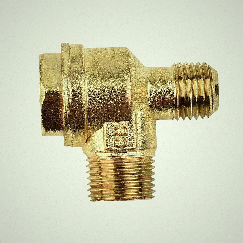 Valve Check Gold Oil-free Air Compressor Zinc Alloy 16x14mm 2 Port Check Valve