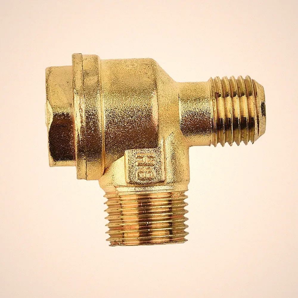 Valve Gold Male Thread Oil-free Air Compressor Zinc Alloy 16x14mm 2 Port